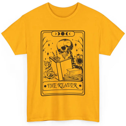 Retro Skeleton The Reader Tarot Card Halloween Romance Book Classic Unisex T-Shirt