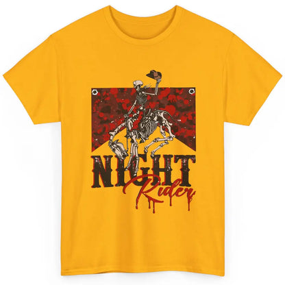 Cowboy Skeleton Bucking Horse Night Rider Western Halloween Classic Unisex T-Shirt