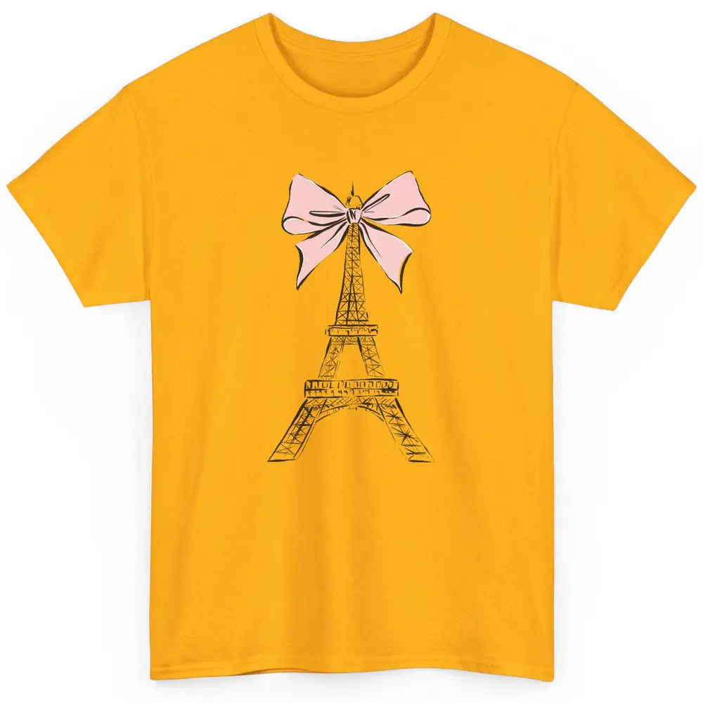 Voyager Floral Eiffel Tower Minimal Paris France Travel Girl Classic Unisex T-Shirt