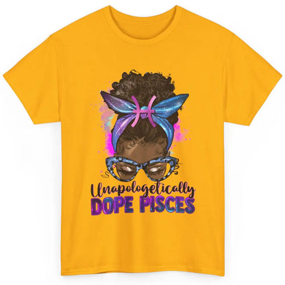 Unapologetically Dope Pisces Zodiac Leopard Afro Messy Bun Classic Unisex T-Shirt