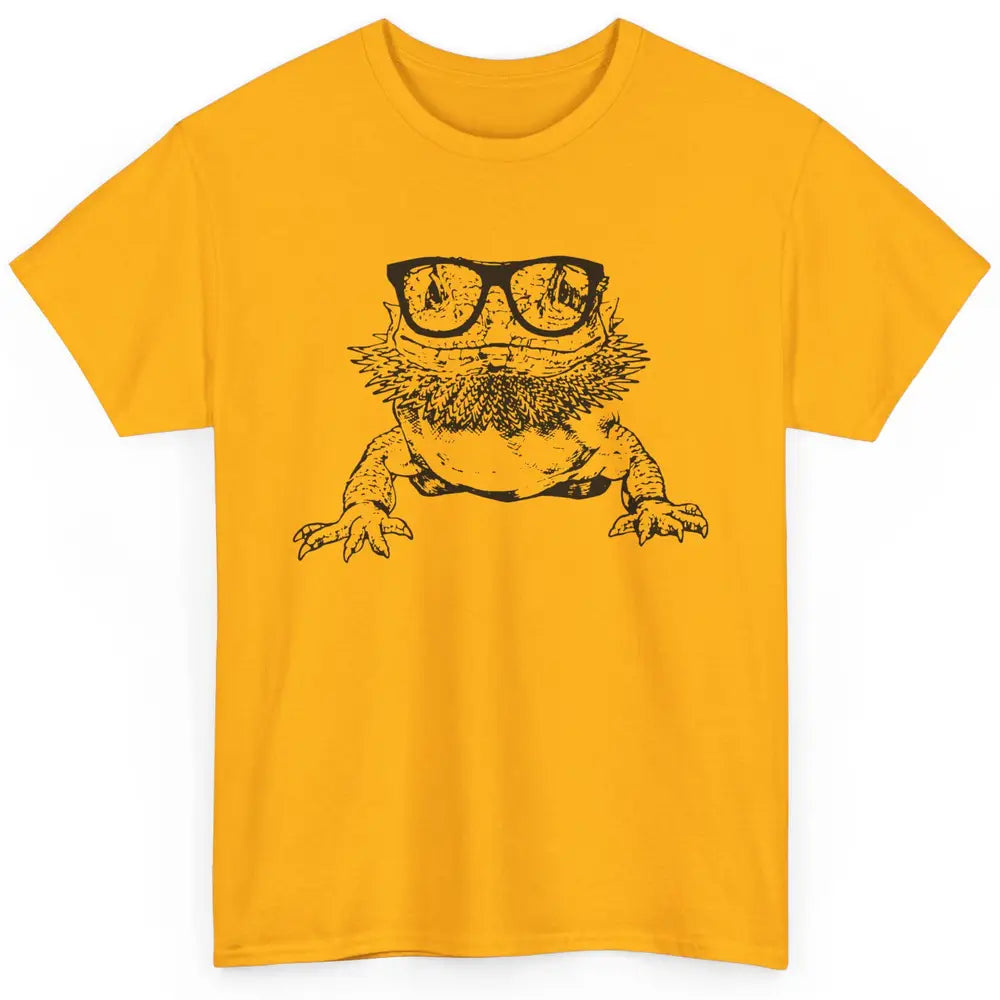 Funny Bearded Dragon Cute Reptile Lizard Nerdy Glass Animal Classic Unisex T-Shirt