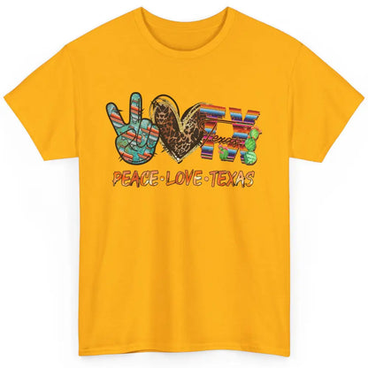 Retro Peace Love Texas Leopard Western Country Desert Cactus Classic Unisex T-Shirt