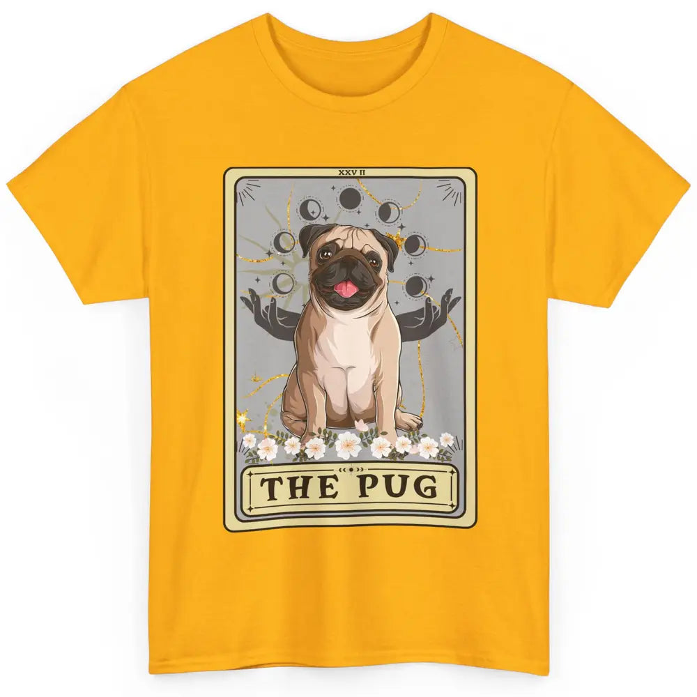 Floral The Pug Tarot Card Pug Mom Halloween Pug Lovers Classic Unisex T-Shirt