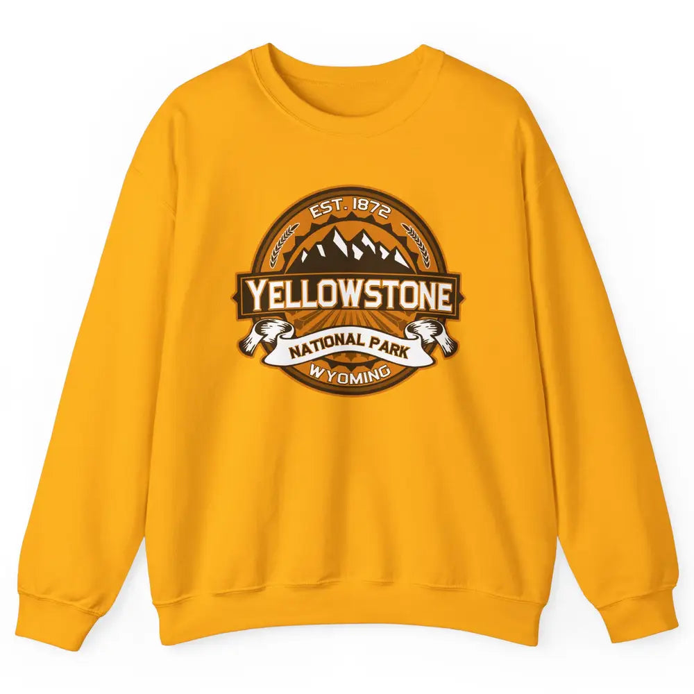 Yellowstone National Park Wyoming Golden Mountains Vintage Unisex Crewneck Sweatshirt