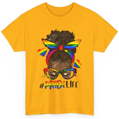 Black Melanin Messy Bun Rainbow Bandana Pride Life LGBTQ Classic Unisex T-Shirt