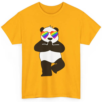 Yoga Panda LGBT Gay Pride Month Rainbow Sunglasses Love Classic Unisex T-Shirt