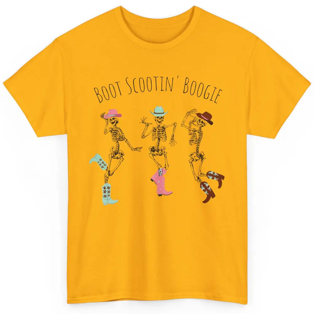 Cowboy Skeleton Dance Boot Scooting Boogie Western Halloween Classic Unisex T-Shirt