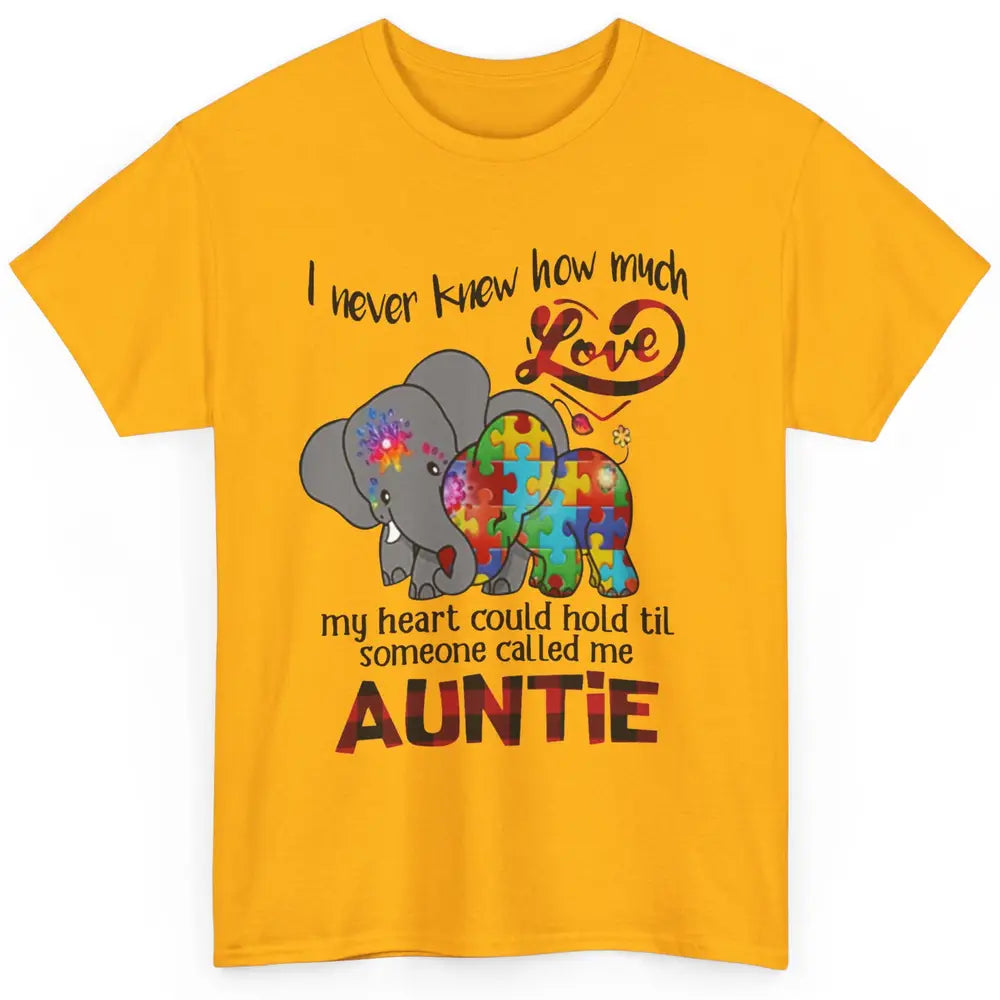 Elephant Autism Aunt Never Knew How Much Love My Heart Hold Classic Unisex T-Shirt