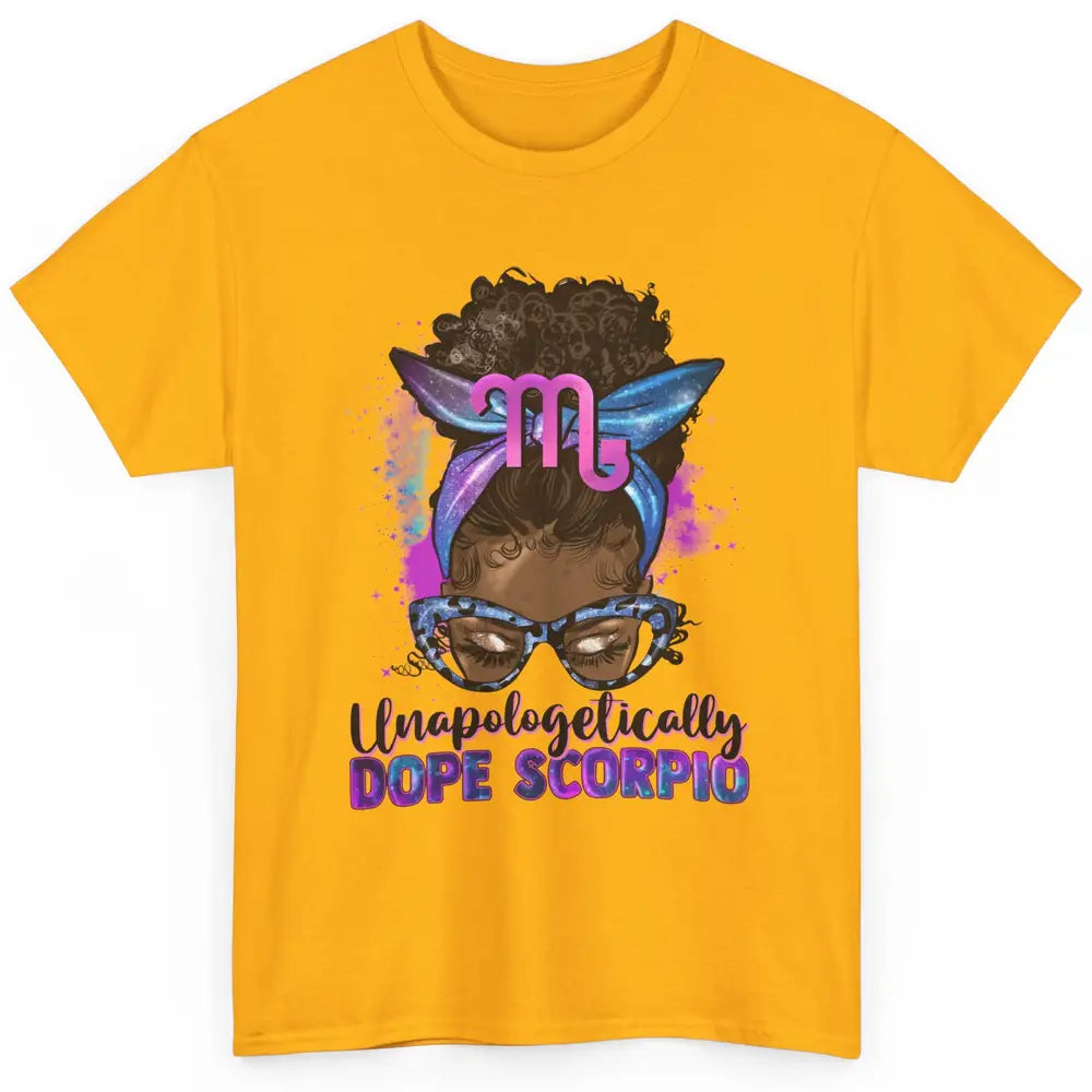 Afro Scorpio Queen Galaxy Horoscope Messy Hair Black Woman Classic Unisex T-Shirt