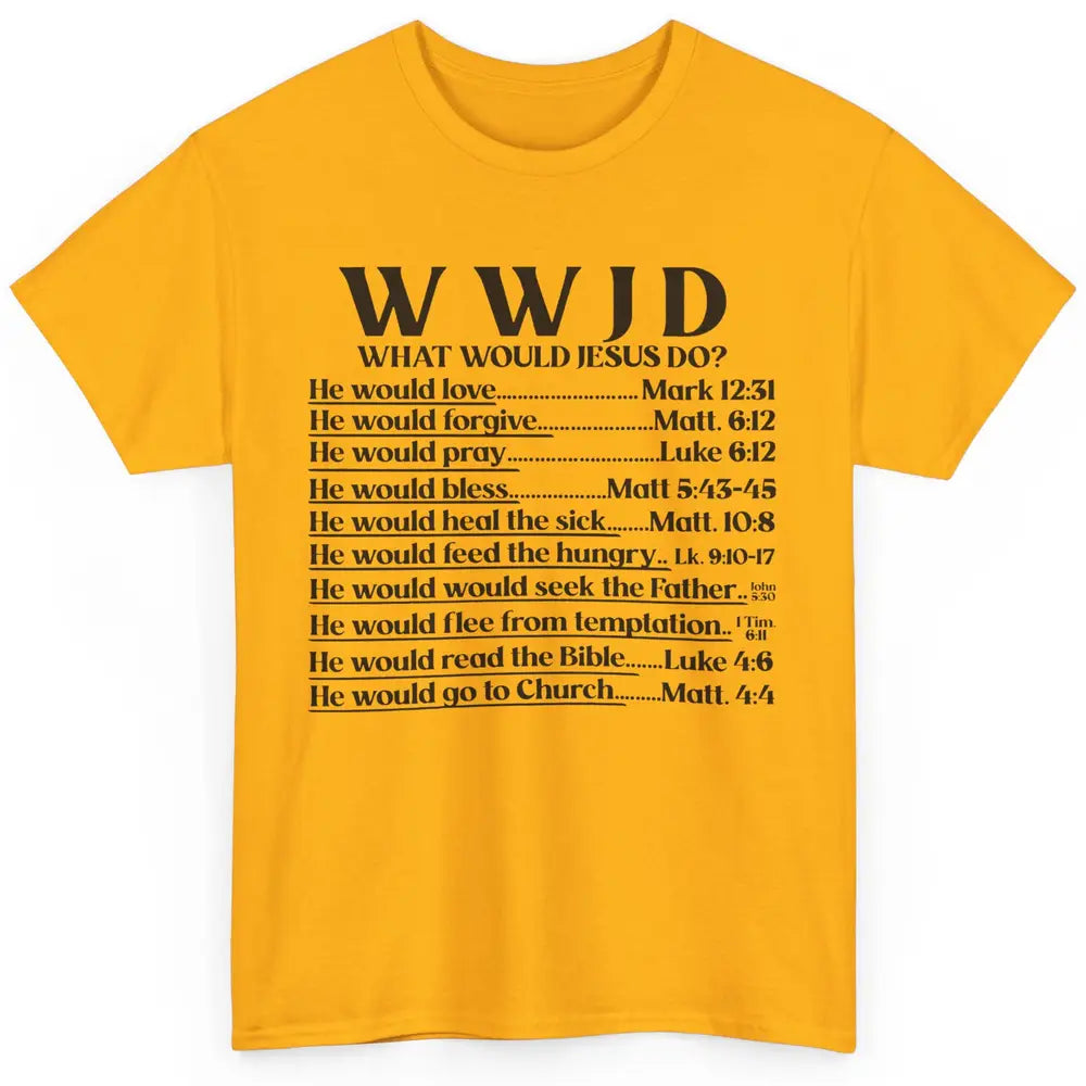 What Would Jesus Do Bible Verse Christian Religious WWJD Classic Unisex T-Shirt