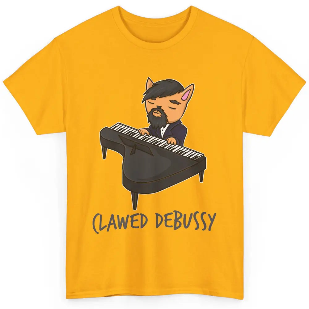 Clawed Debussy Orange Cat Piano Classical Music Composer Pun Classic Unisex T-Shirt