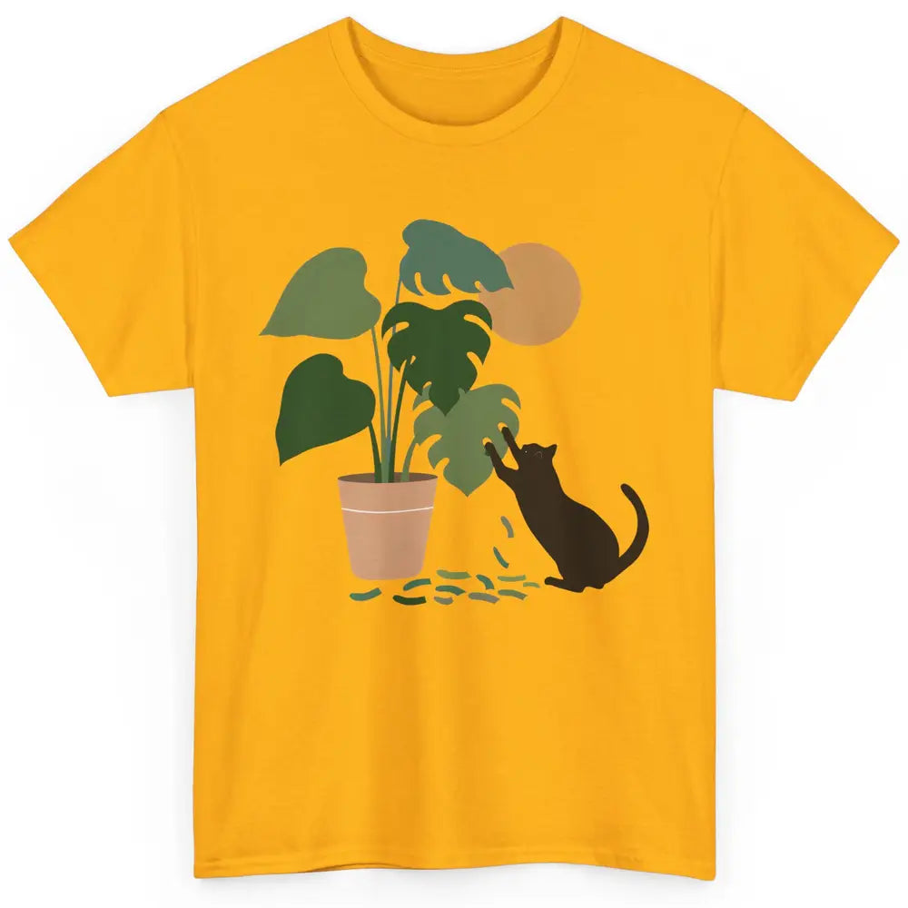 Black Cat And Plant The Making Of Monstera Garden Cat Lovers Classic Unisex T-Shirt