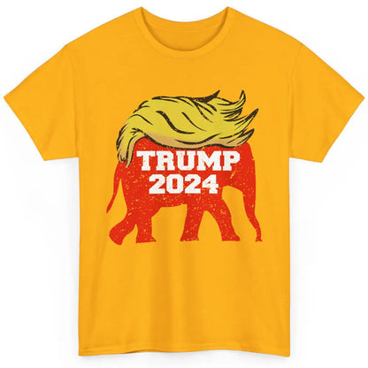 Trump 2024 Republican Elephant With Trump Hair Funny Trump Classic Unisex T-Shirt