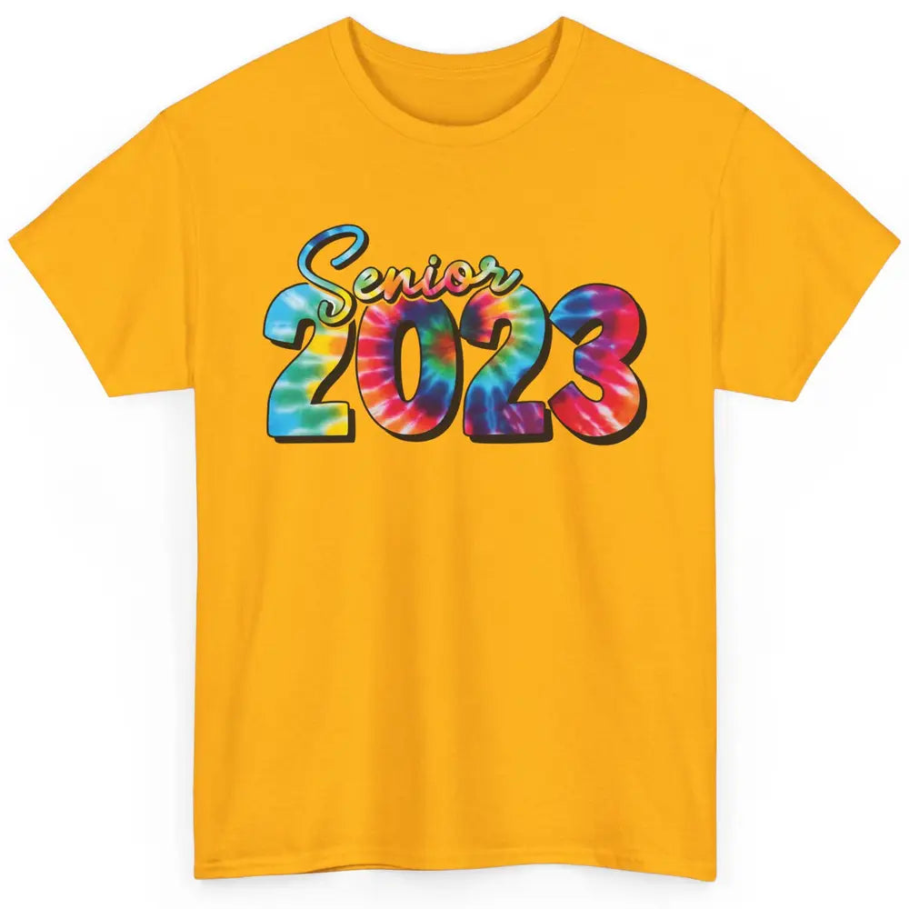 Tie Dye Senior 2023 Class Of 2023 Graduate Bachelor Hat Gift Classic Unisex T-Shirt