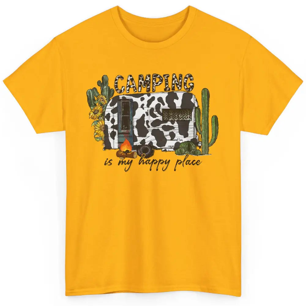 Desert Cactus Cowhide Camping Trailer Western Country Camper Classic Unisex T-Shirt