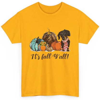 Weenie Dog Love Fall Yall Pumpkin Autumn Halloween Dachshund Classic Unisex T-Shirt