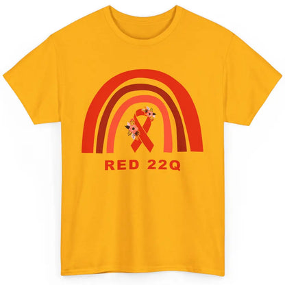 22Q Deletion/DiGeorge Syndrome Awareness Floral Red Rainbow Classic Unisex T-Shirt