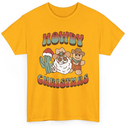 Merry Christmas Gingerbread Cowboy Xmas Santa Cactus Western Classic Unisex T-Shirt