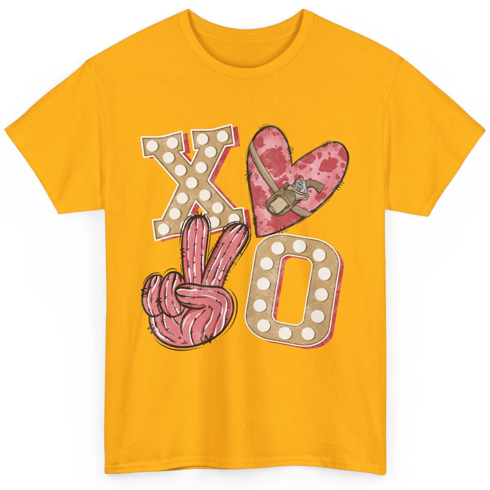 XOXO Hugs And Kisses Leopard Heart Cowboy Love Rodeo Western Country Classic Unisex T-Shirt