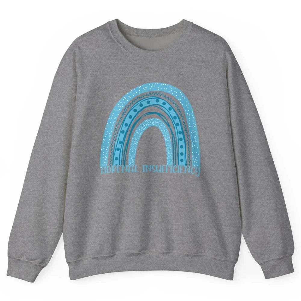 Adrenal Insufficiency Awareness Floral Light Blue Rainbow Unisex Crewneck Sweatshirt