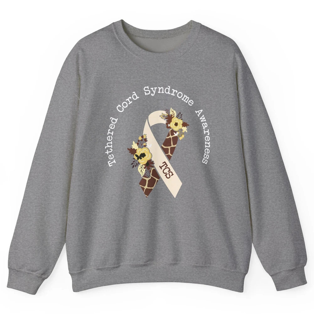 Tethered Cord Syndrome Awareness TCS Multiple Colored Ribbon Unisex Crewneck Sweatshirt