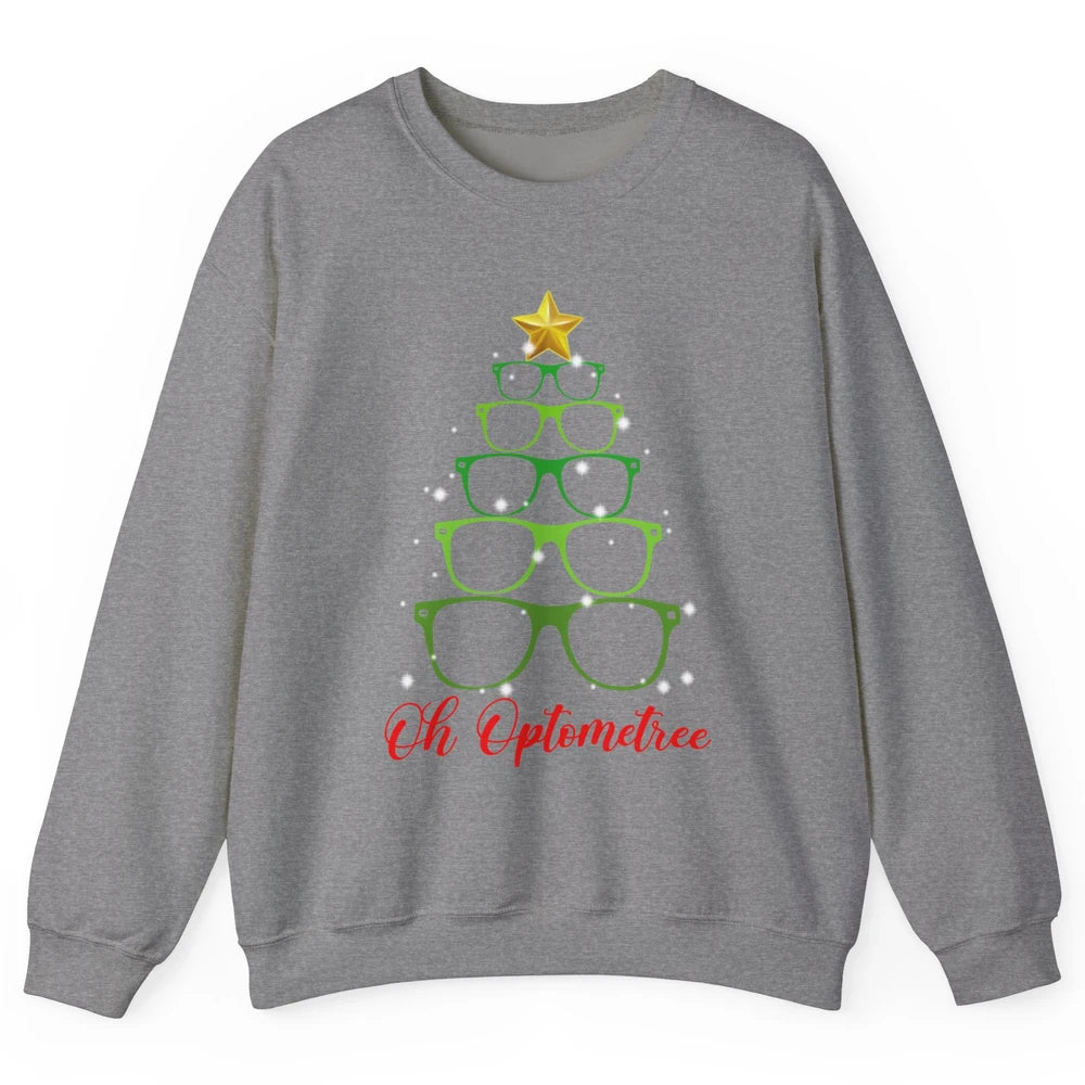 Glasses Christmas Tree Oh Optometree Optometry Optician Gift Unisex Crewneck Sweatshirt