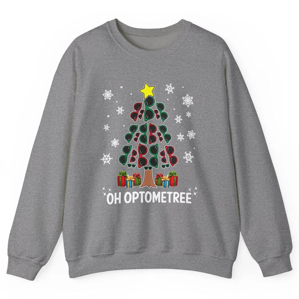 Glasses Christmas Tree Oh Optometree Optometry Optician Gift Unisex Crewneck Sweatshirt