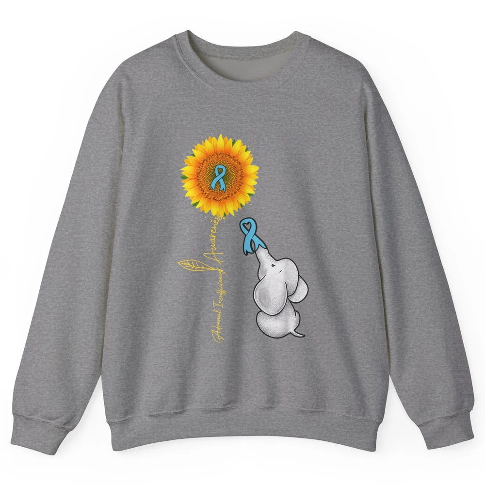 Adrenal Insufficiency Awareness Baby Elephant Sunflower Unisex Crewneck Sweatshirt