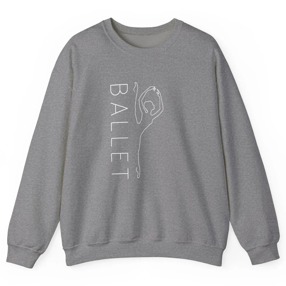 Ballet Girl On Pointe Minimalist Ballerina Dancer Dancing Unisex Crewneck Sweatshirt