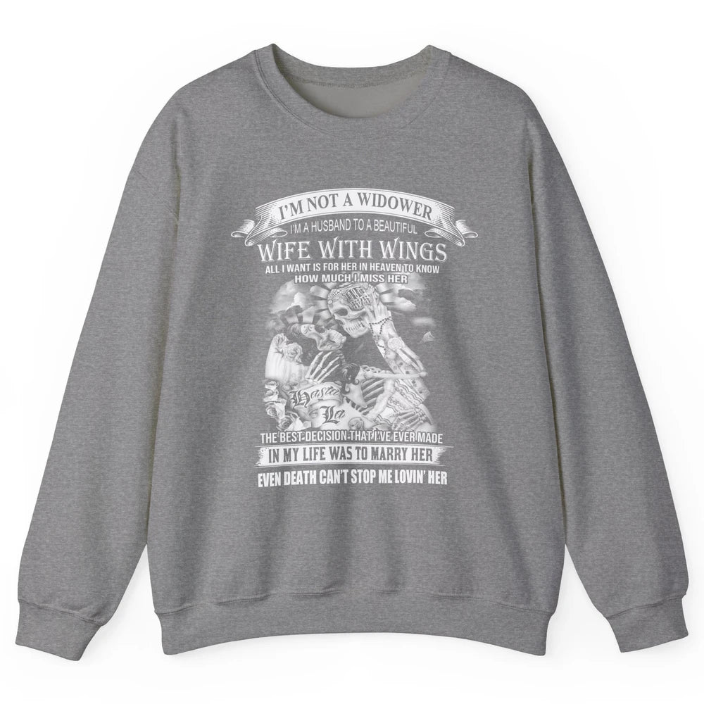 Wife In Heaven I'm Not A Widower Guardian Angel Wife Unisex Crewneck Sweatshirt