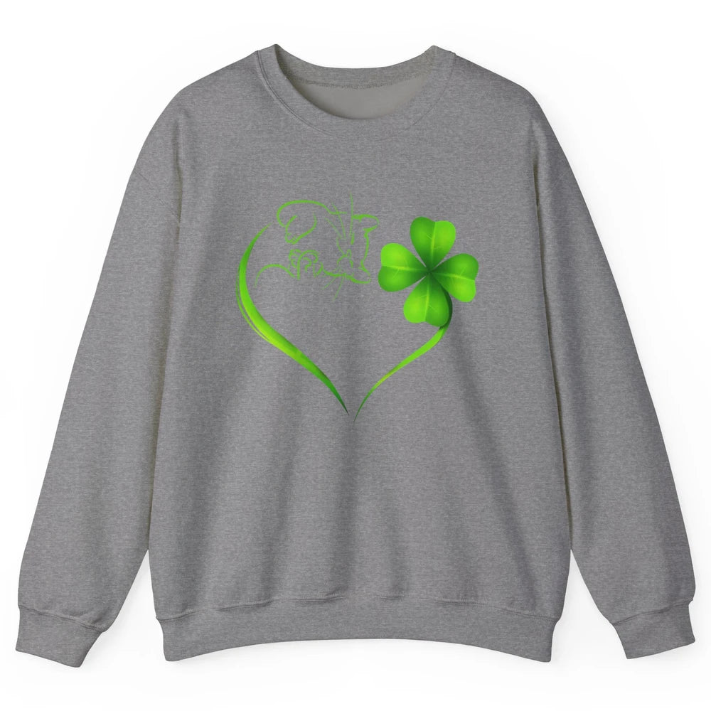 St Patricks Day Cat Shamrock Heart Go Lucky St Paddy Day Unisex Crewneck Sweatshirt