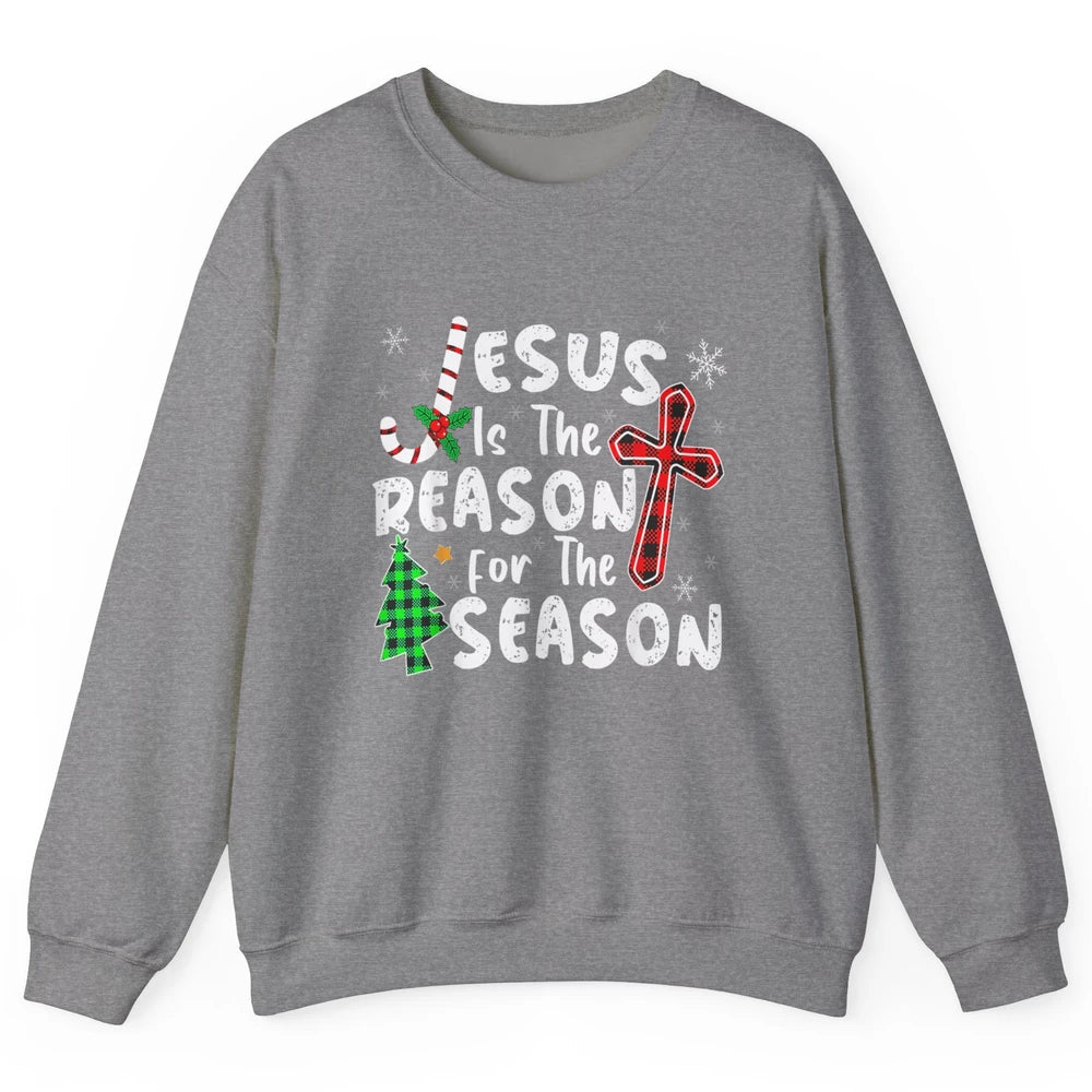 Merry Christmas Jesus The Reason For Season Xmas Cross Candy Unisex Crewneck Sweatshirt