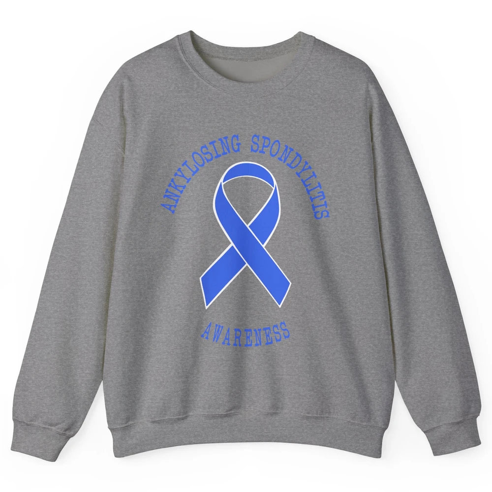 Ankylosing Spondylitis Awareness Support Blue Ribbon Gift Unisex Crewneck Sweatshirt