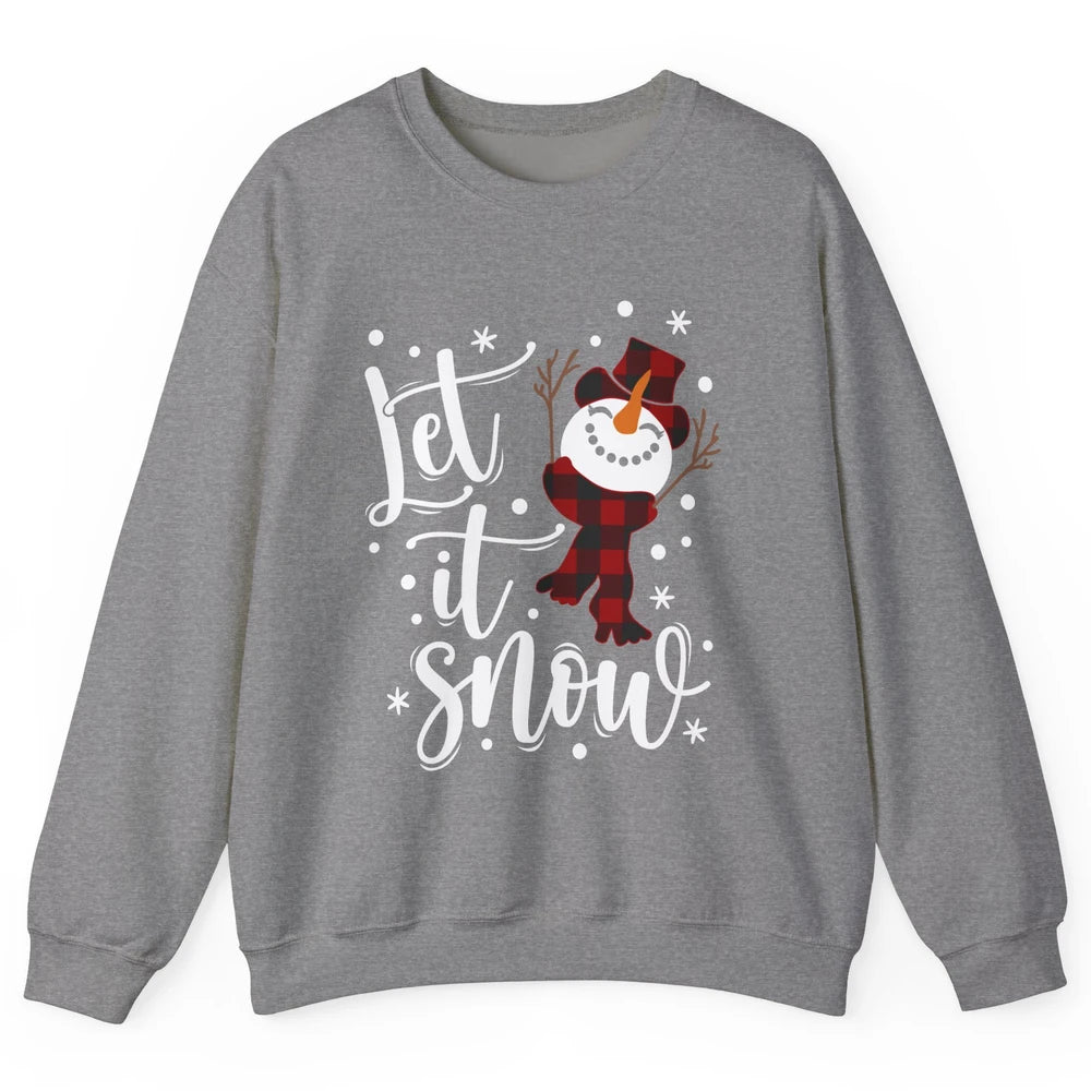 Funny Snowman Let It Snow Snowflakes Merry Christmas Unisex Crewneck Sweatshirt