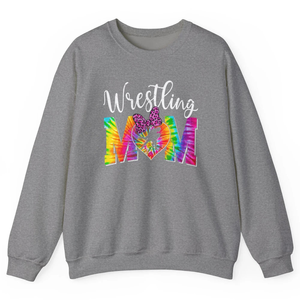 Vintage Sports Wrestling Mom Mama Martial Art Tie Dye Retro Unisex Crewneck Sweatshirt