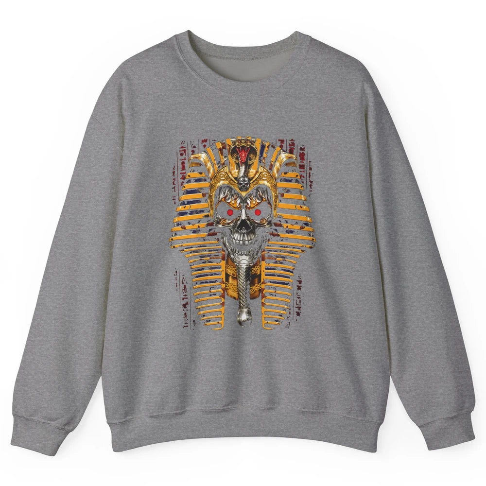 Ancient Egyptian Pyramid Skull King Tut Pharaoh Tutankhamun Unisex Crewneck Sweatshirt