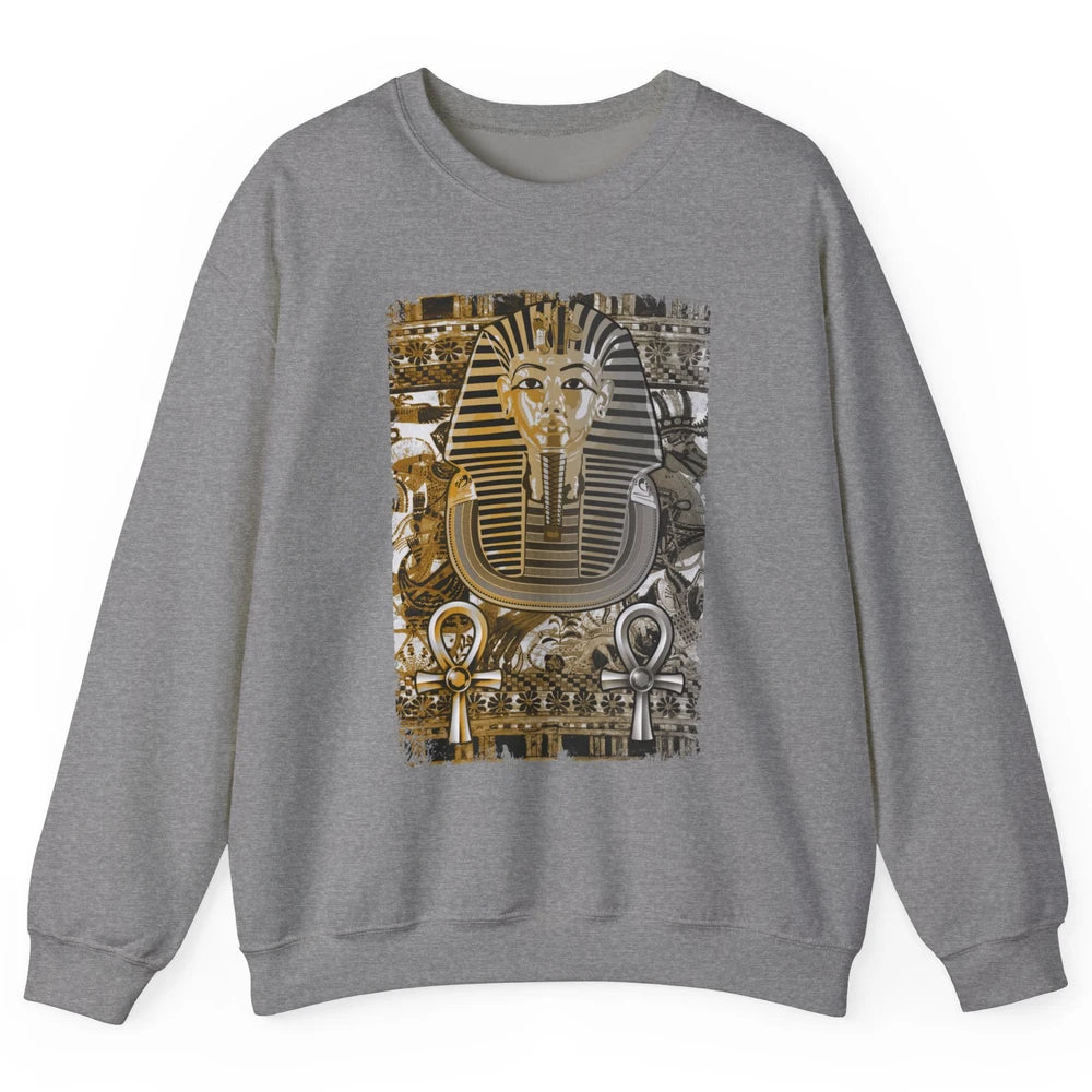 Ancient Egyptian Pyramid Golden King Tut Pharaoh Tutankhamun Unisex Crewneck Sweatshirt