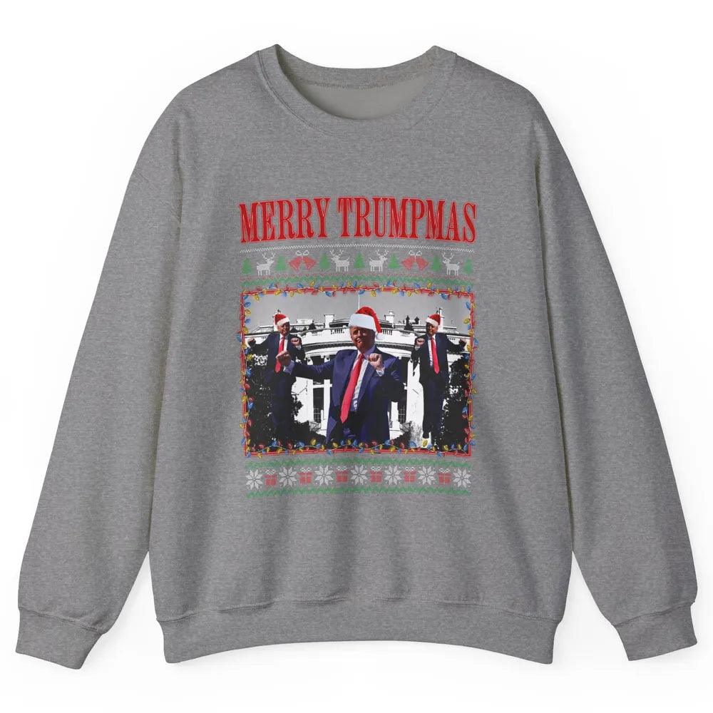 Funny Merry Trumpmas Christmas Donald Trump Santa Family Xmas President Republican Political Ugly Unisex Crewneck Sweatshirt