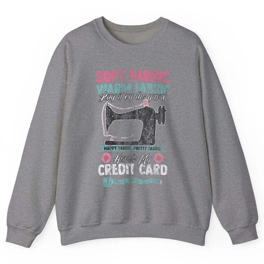 Soft Fabric By The Yard Sewing Machine Quilting Crafting Unisex Crewneck Sweatshirt