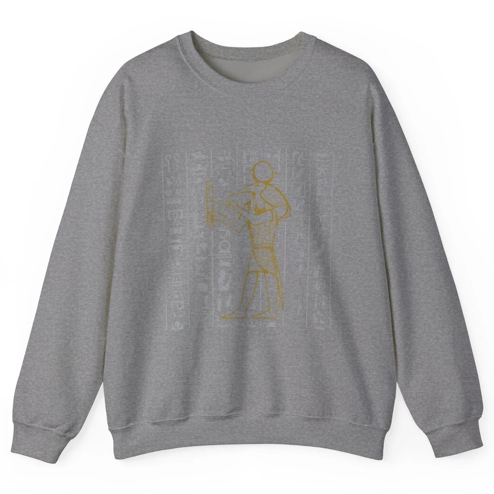 Ancient Egyptian Hieroglyphics Egypt Pyramid Archaeologist Unisex Crewneck Sweatshirt