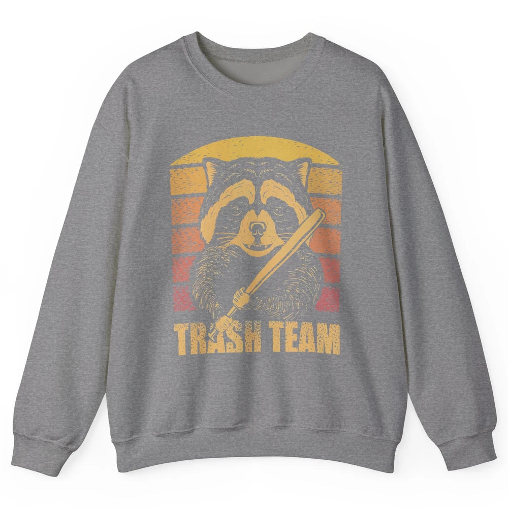 Vintage Raccoon Trash Team Trashed Panda Lovers Gift Unisex Crewneck Sweatshirt