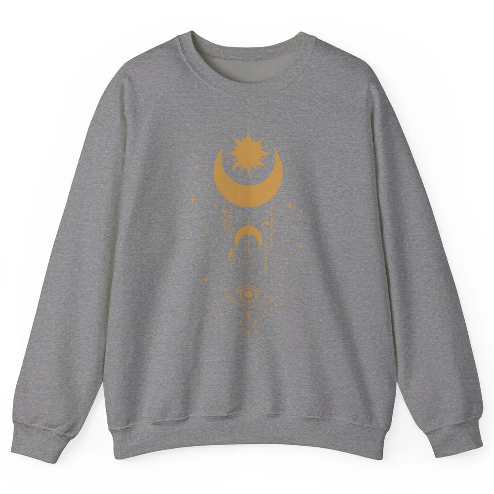 Sun And Moon All Seeing Eye Witchy Things Witch Gift Unisex Crewneck Sweatshirt