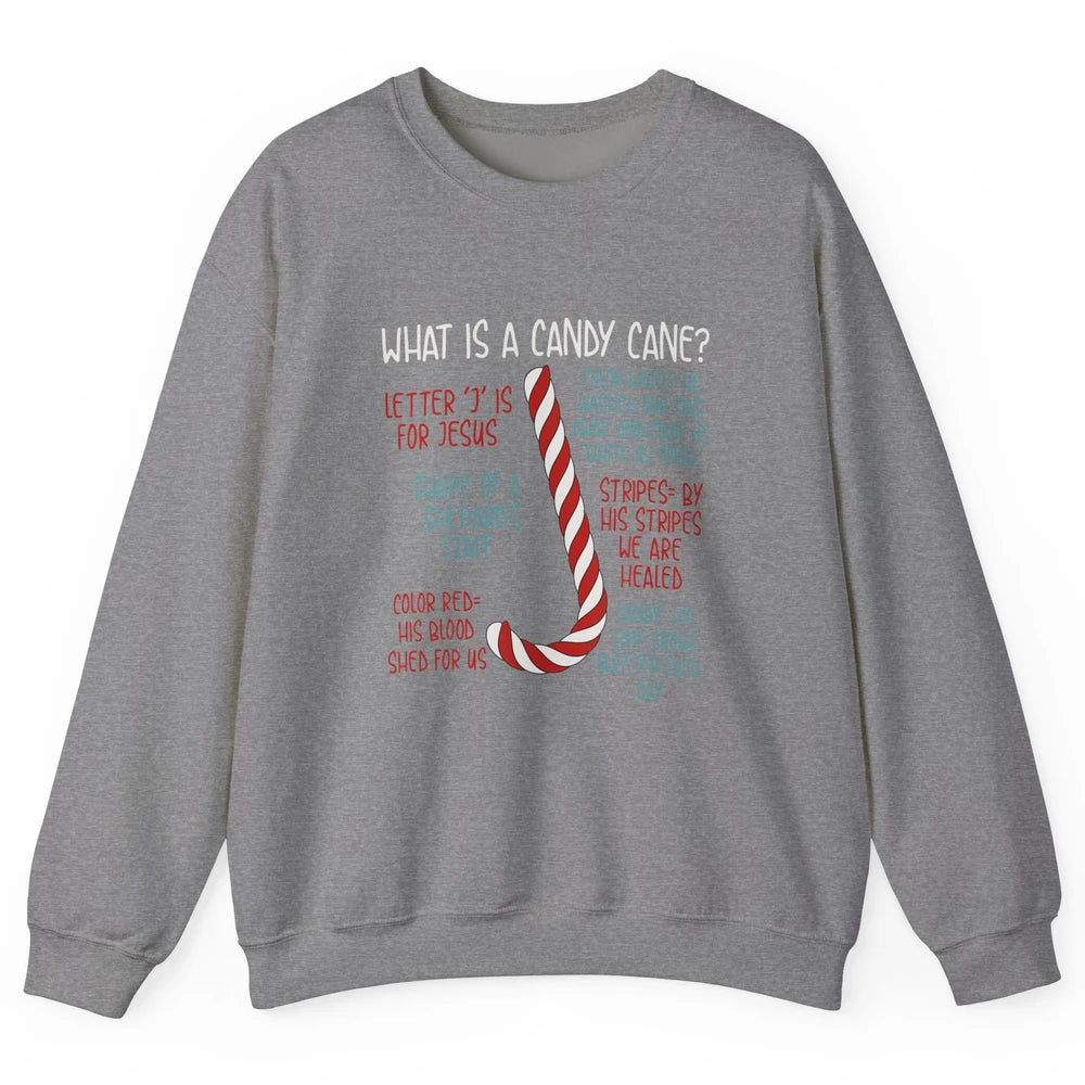 Merry Christmas Candy Cane Xmas Sayings Believe Faith Jesus Unisex Crewneck Sweatshirt