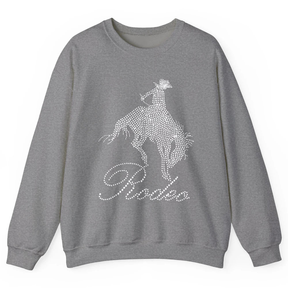 Western Cowgirl Bling Rhinestone Country Cowboy Riding Horse Unisex Crewneck Sweatshirt