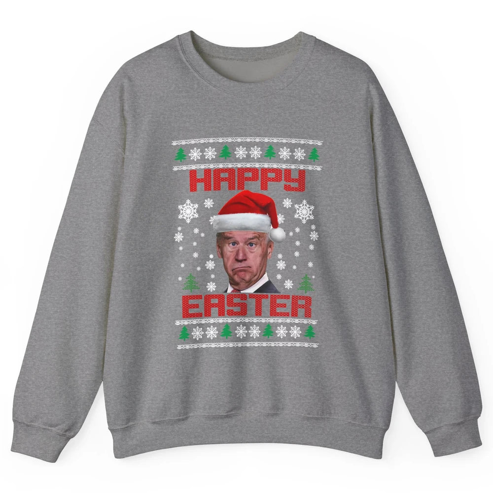 Funny Joe Biden Happy Easter Christmas Anti Joe Liberals Unisex Crewneck Sweatshirt