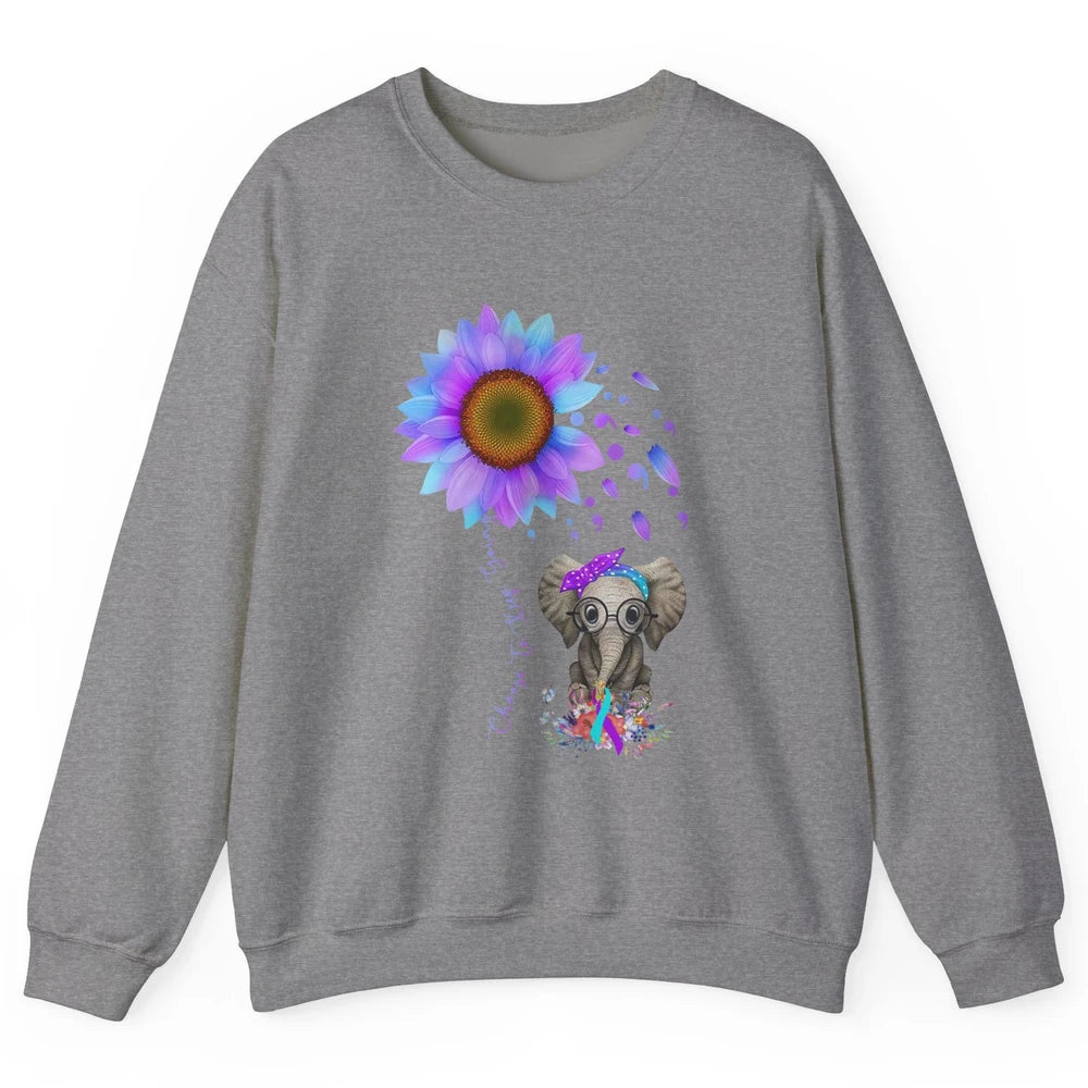 Sunflower Elephant Suicide Prevention Choose To Keep Going Unisex Crewneck Sweatshirt