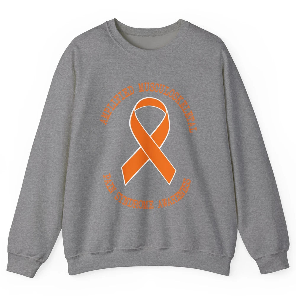 Amplified Musculoskeletal Pain Syndrome AMPS Orange Ribbon Unisex Crewneck Sweatshirt