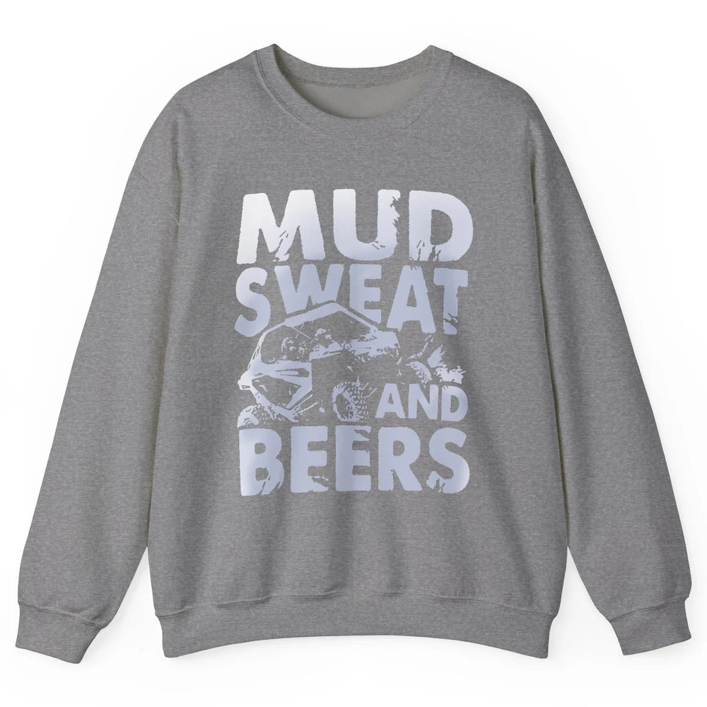 Retro UTV SXS Rider Mud Sweat And Beers ATV Offroad Riding Unisex Crewneck Sweatshirt