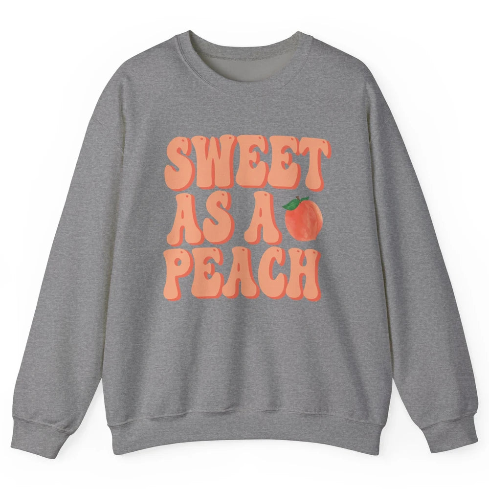 Sweet As A Peach Retro 70s Peachy Summer Fruit Peach Lovers Unisex Crewneck Sweatshirt