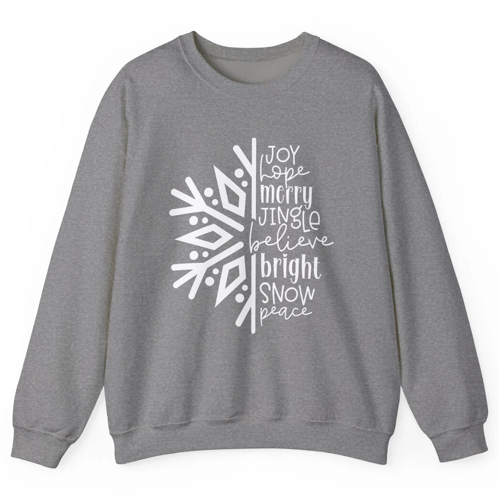 Snowflakes Christmas Joy Hope Merry Jungle Christmas Lovers Unisex Crewneck Sweatshirt